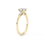 Round Three Stone Lab Grown Diamond Engagement Ring