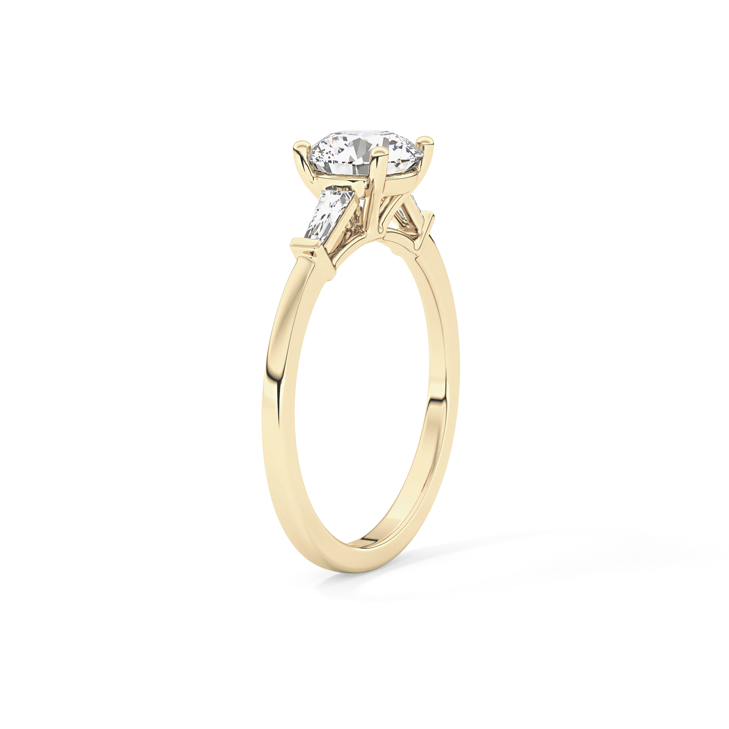 Round Three Stone Lab Grown Diamond Engagement Ring