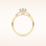 1.03 CT Round Shaped Three Stone Moissanite Engagement Ring