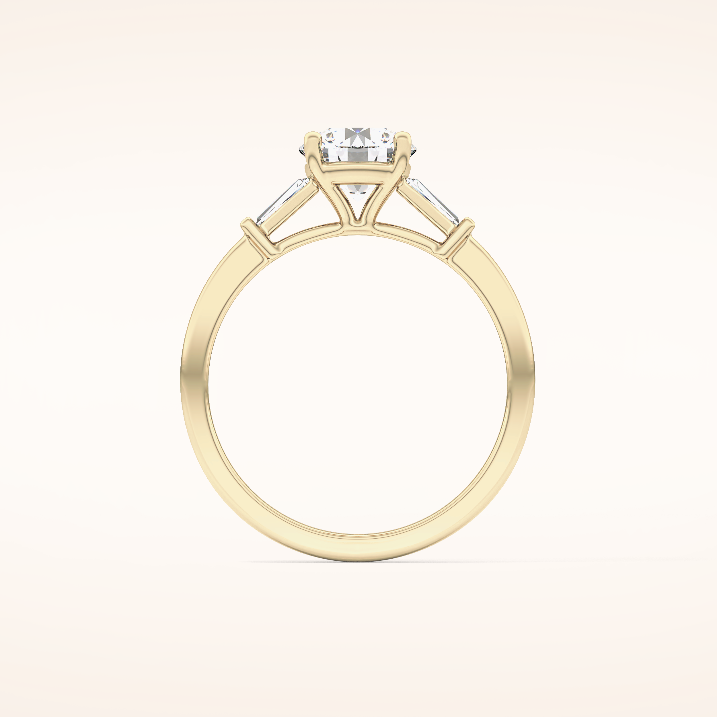 1.03 CT Round Shaped Three Stone Moissanite Engagement Ring