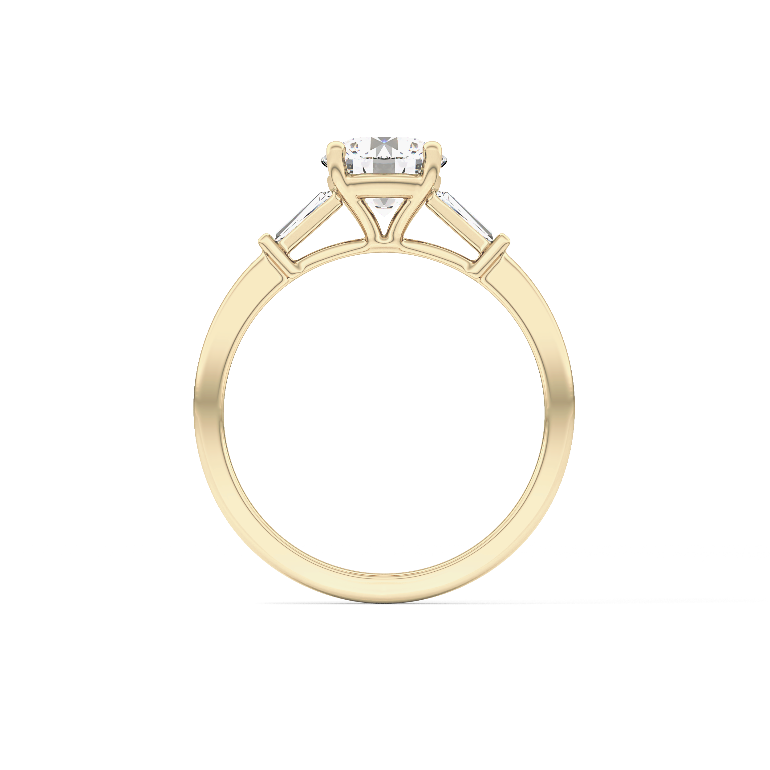 Round Three Stone Lab Grown Diamond Engagement Ring