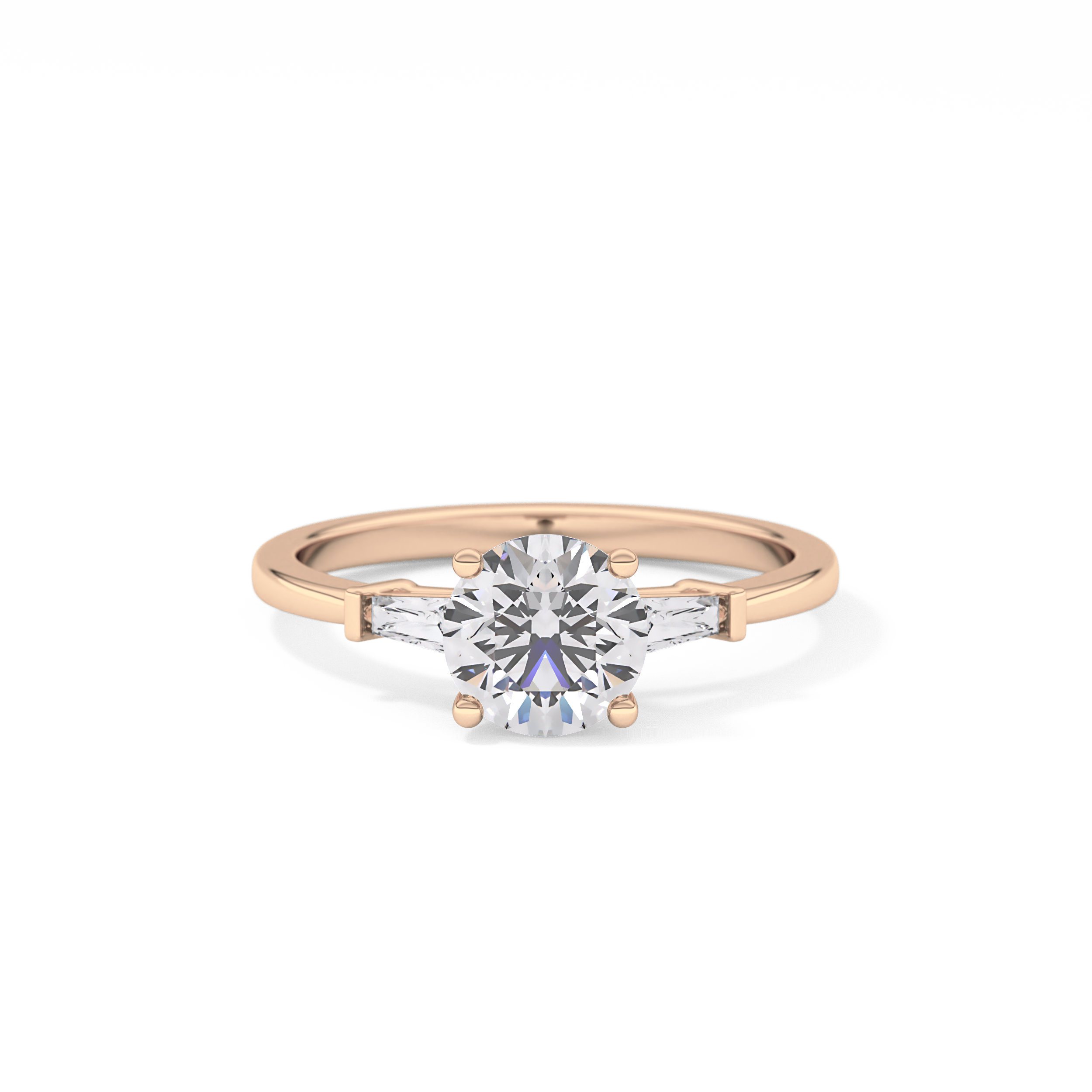 Round Three Stone Lab Grown Diamond Engagement Ring
