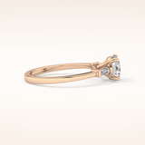 1.03 CT Round Shaped Three Stone Moissanite Engagement Ring
