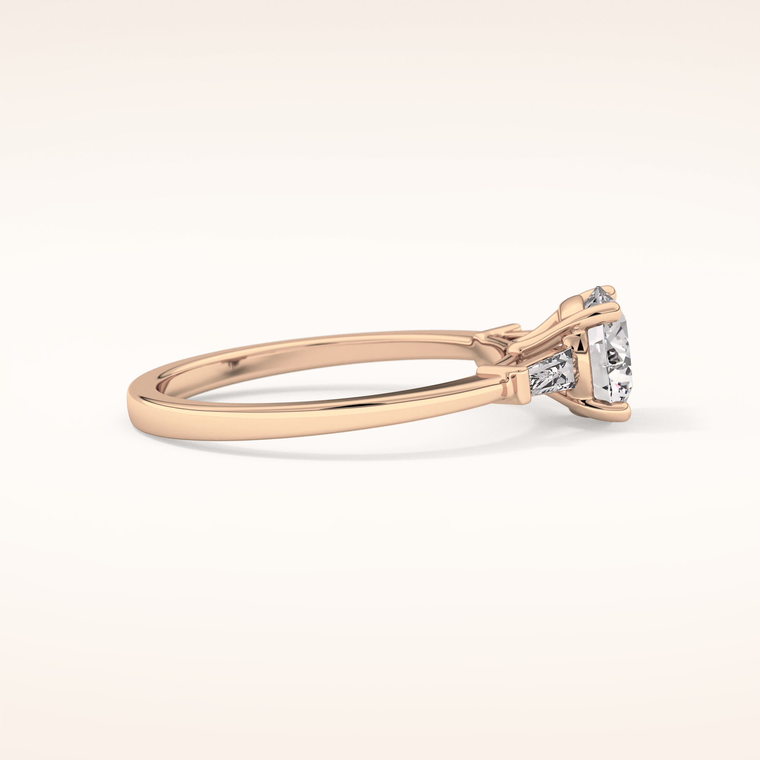 1.03 CT Round Shaped Three Stone Moissanite Engagement Ring