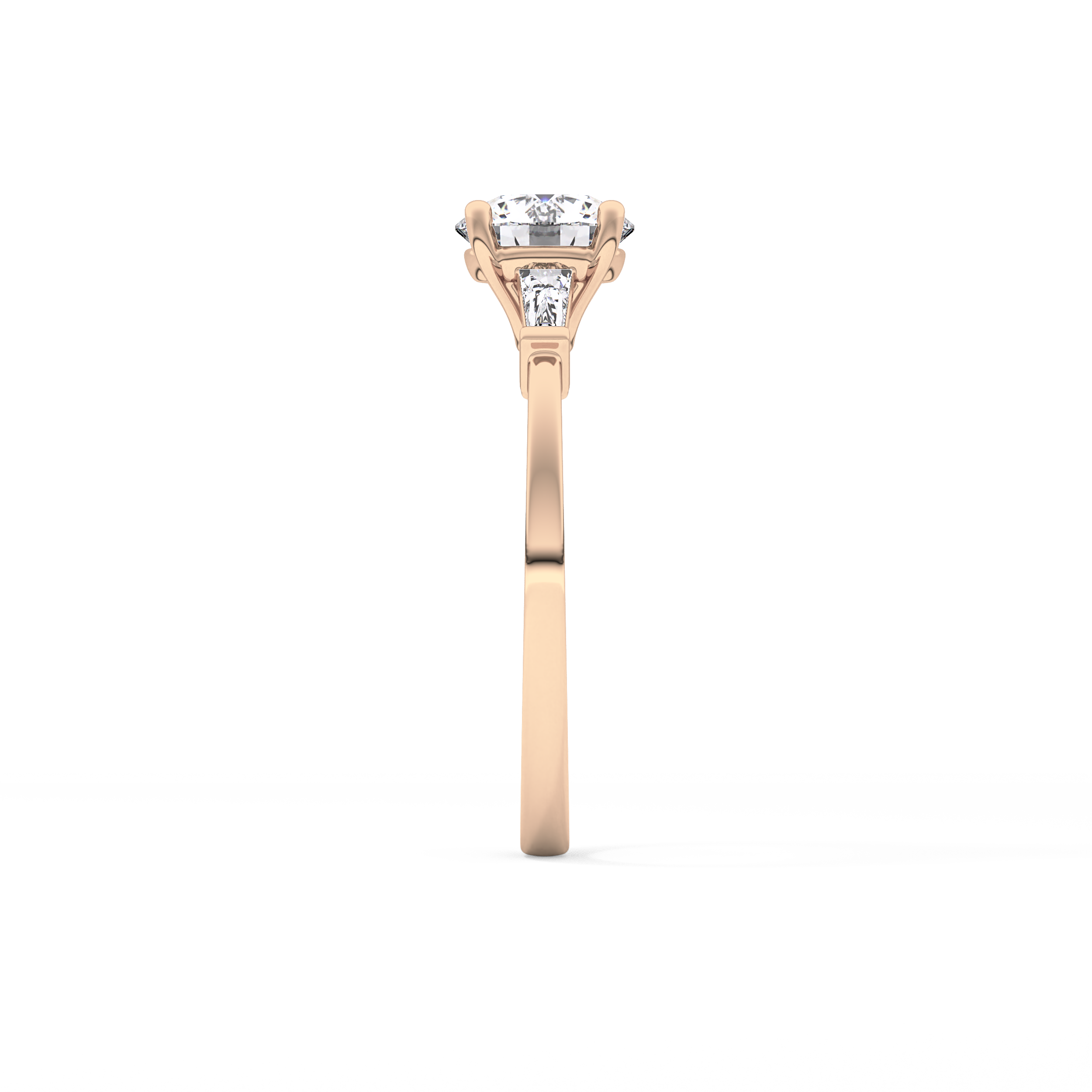 Round Three Stone Lab Grown Diamond Engagement Ring
