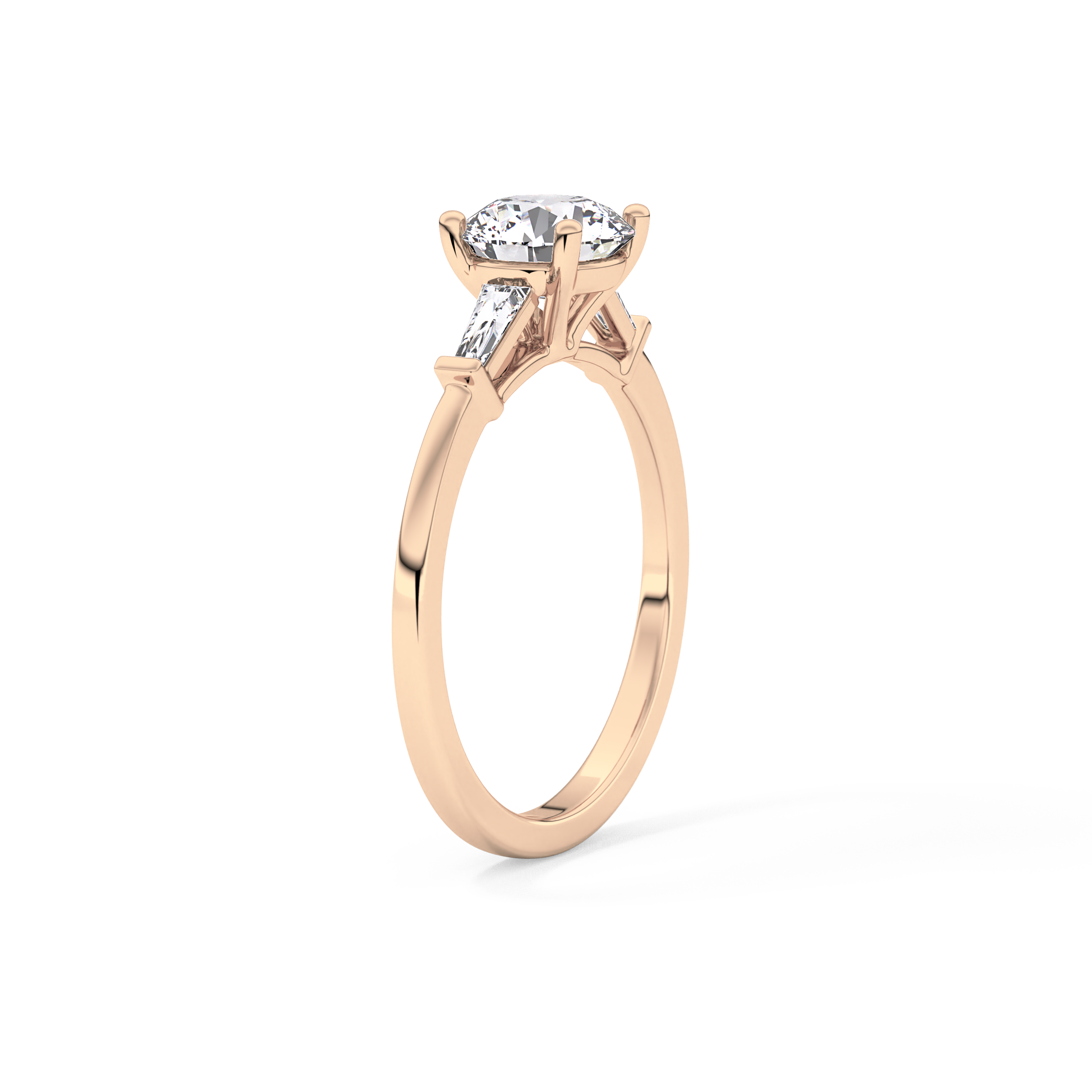 Round Three Stone Lab Grown Diamond Engagement Ring