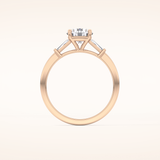 1.03 CT Round Shaped Three Stone Moissanite Engagement Ring
