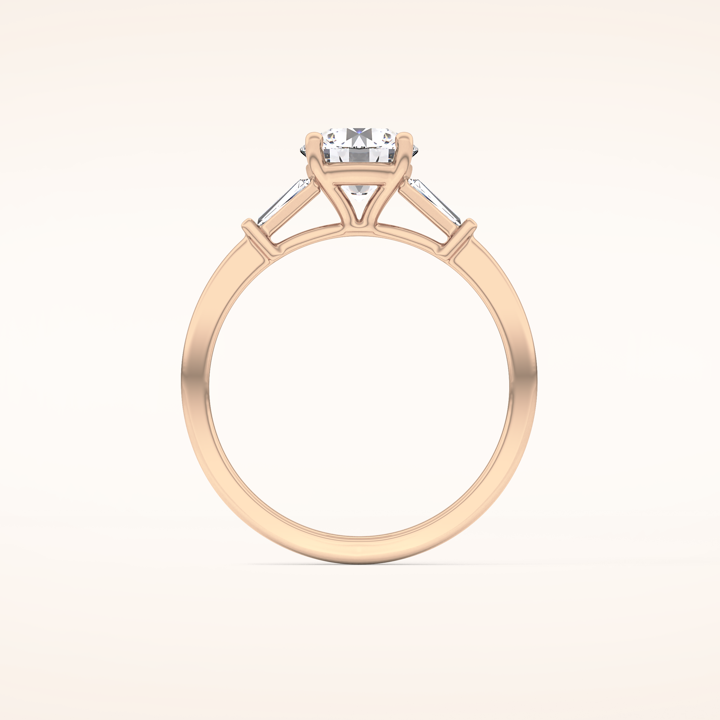 1.03 CT Round Shaped Three Stone Moissanite Engagement Ring