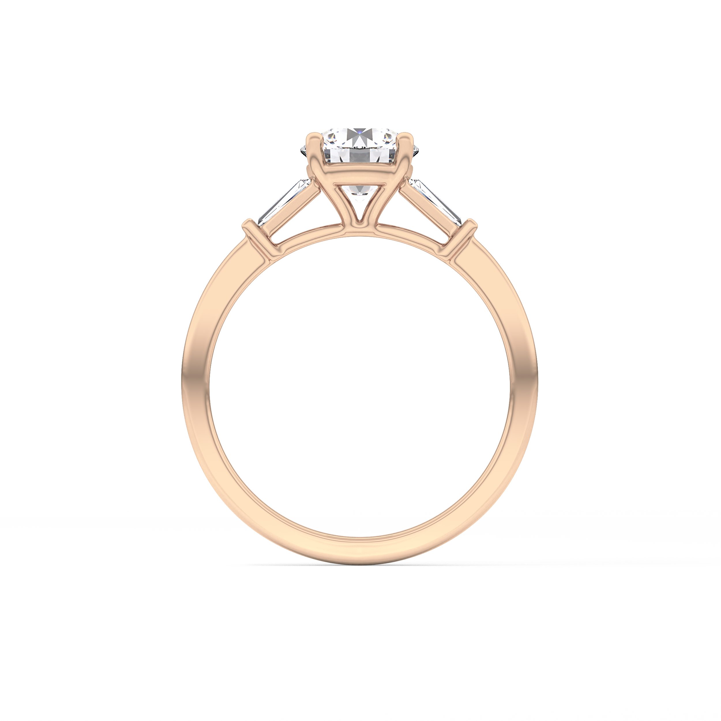 Round Three Stone Lab Grown Diamond Engagement Ring