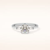 1.03 CT Round Shaped Three Stone Moissanite Engagement Ring