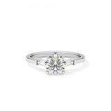 Round Three Stone Lab Grown Diamond Engagement Ring