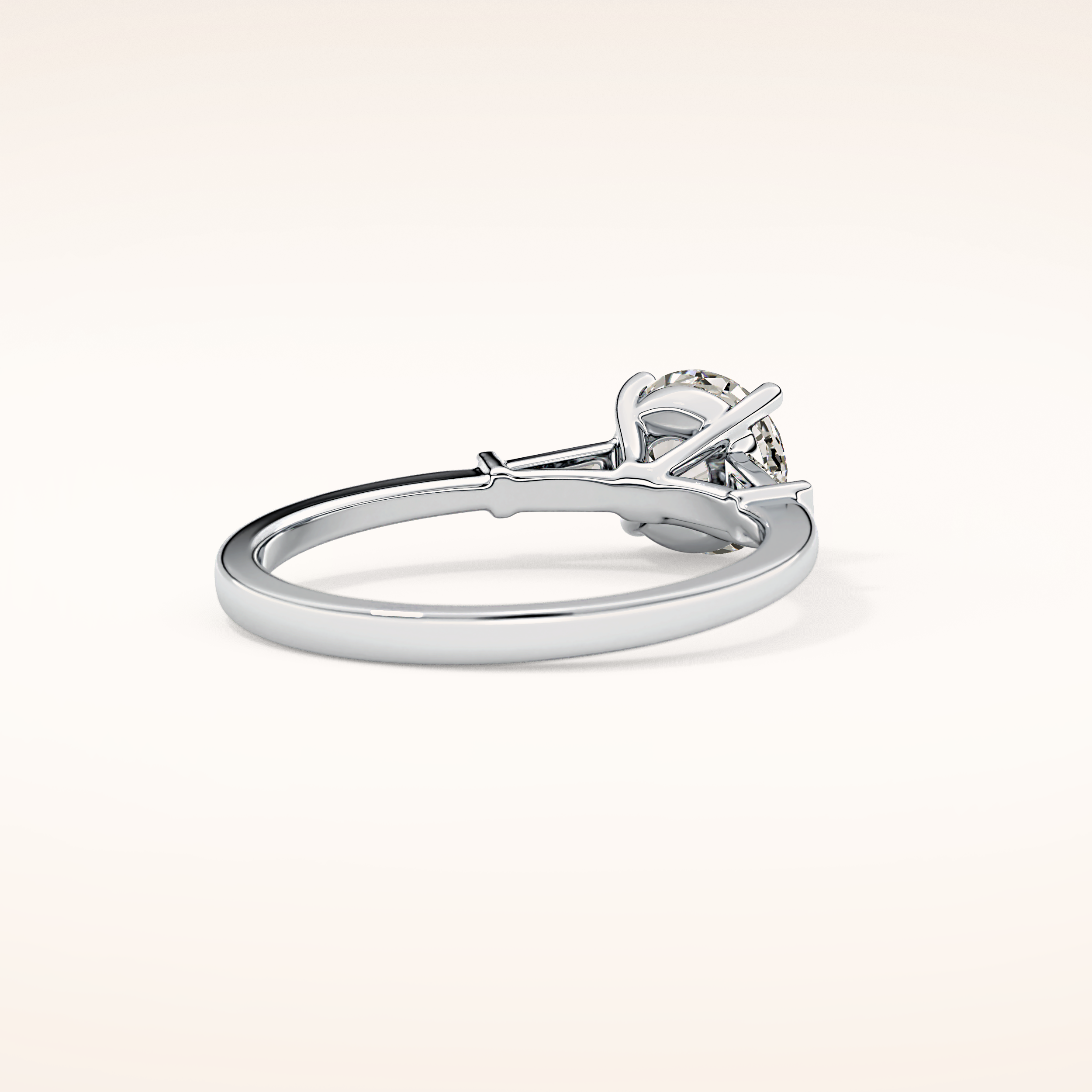1.03 CT Round Shaped Three Stone Moissanite Engagement Ring