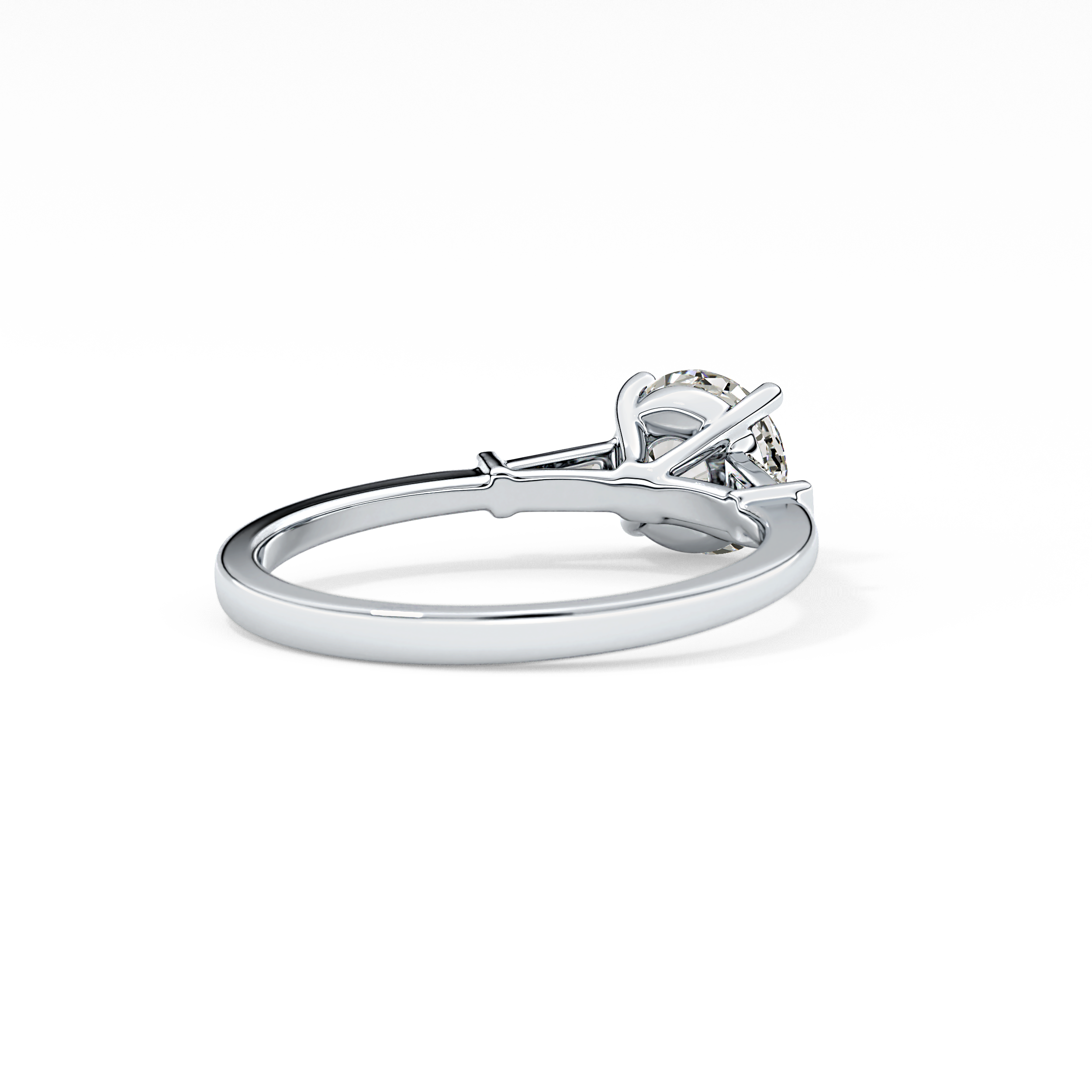 Round Three Stone Lab Grown Diamond Engagement Ring