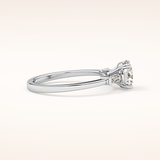 1.03 CT Round Shaped Three Stone Moissanite Engagement Ring