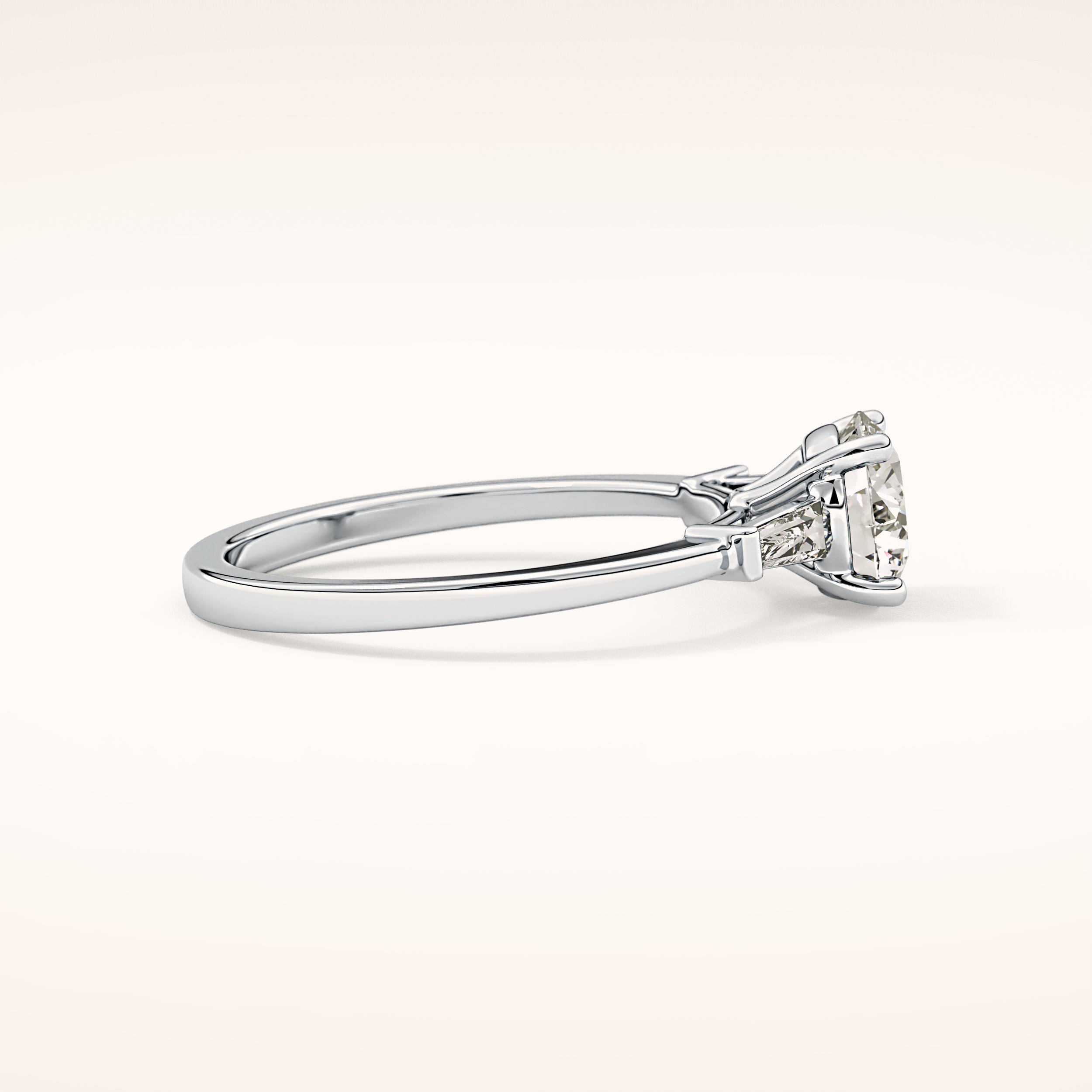 1.03 CT Round Shaped Three Stone Moissanite Engagement Ring
