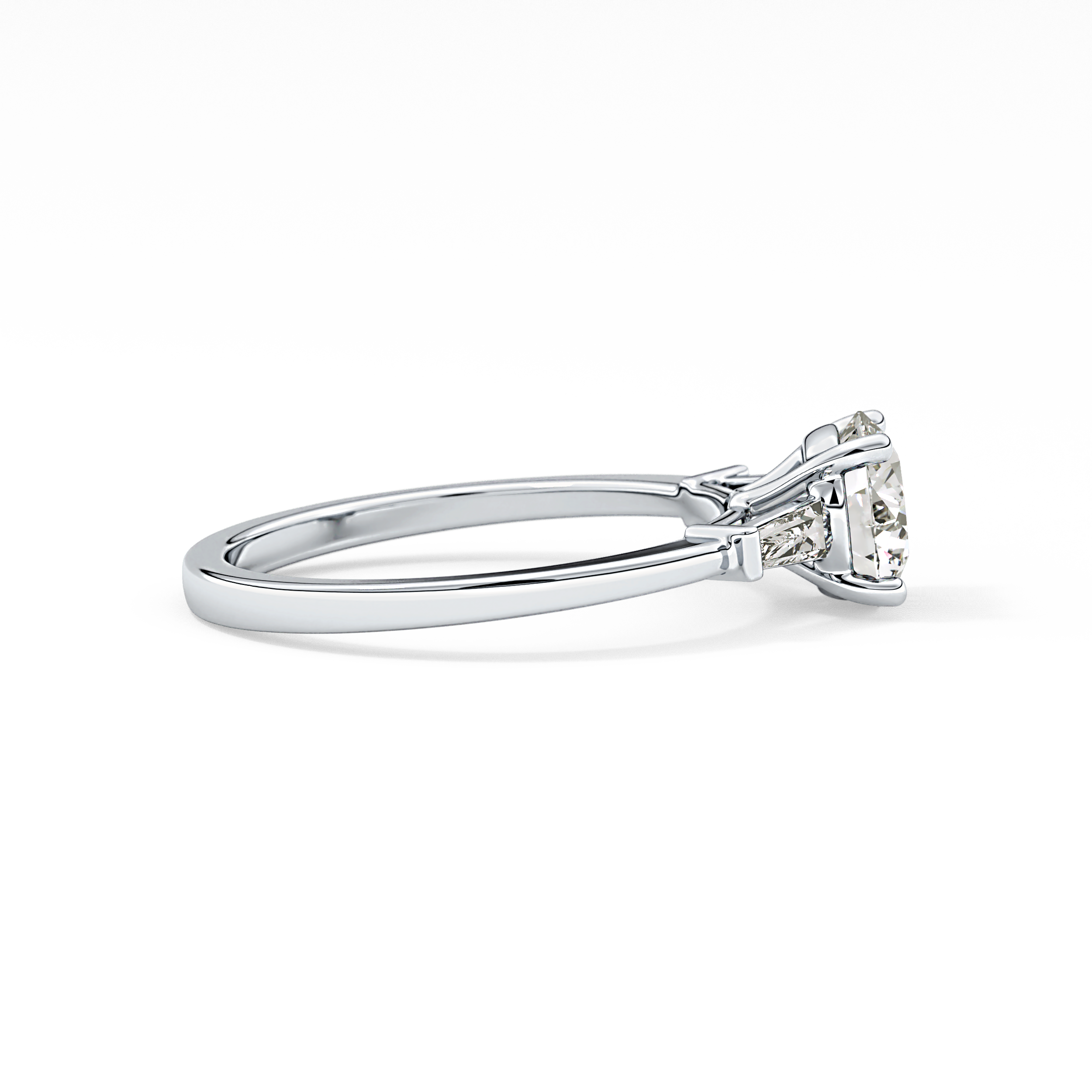 Round Three Stone Lab Grown Diamond Engagement Ring