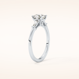 1.03 CT Round Shaped Three Stone Moissanite Engagement Ring