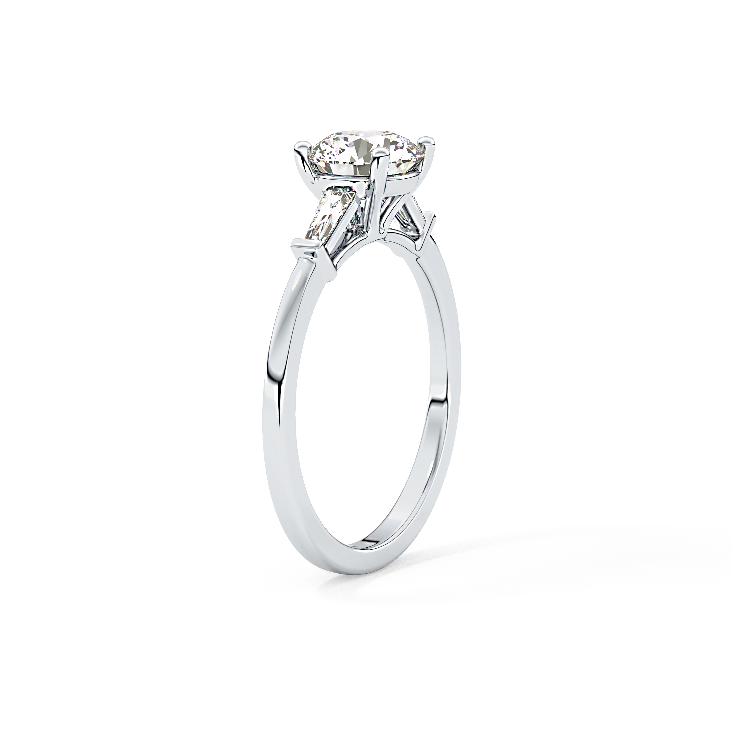 Round Three Stone Lab Grown Diamond Engagement Ring