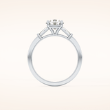 1.03 CT Round Shaped Three Stone Moissanite Engagement Ring