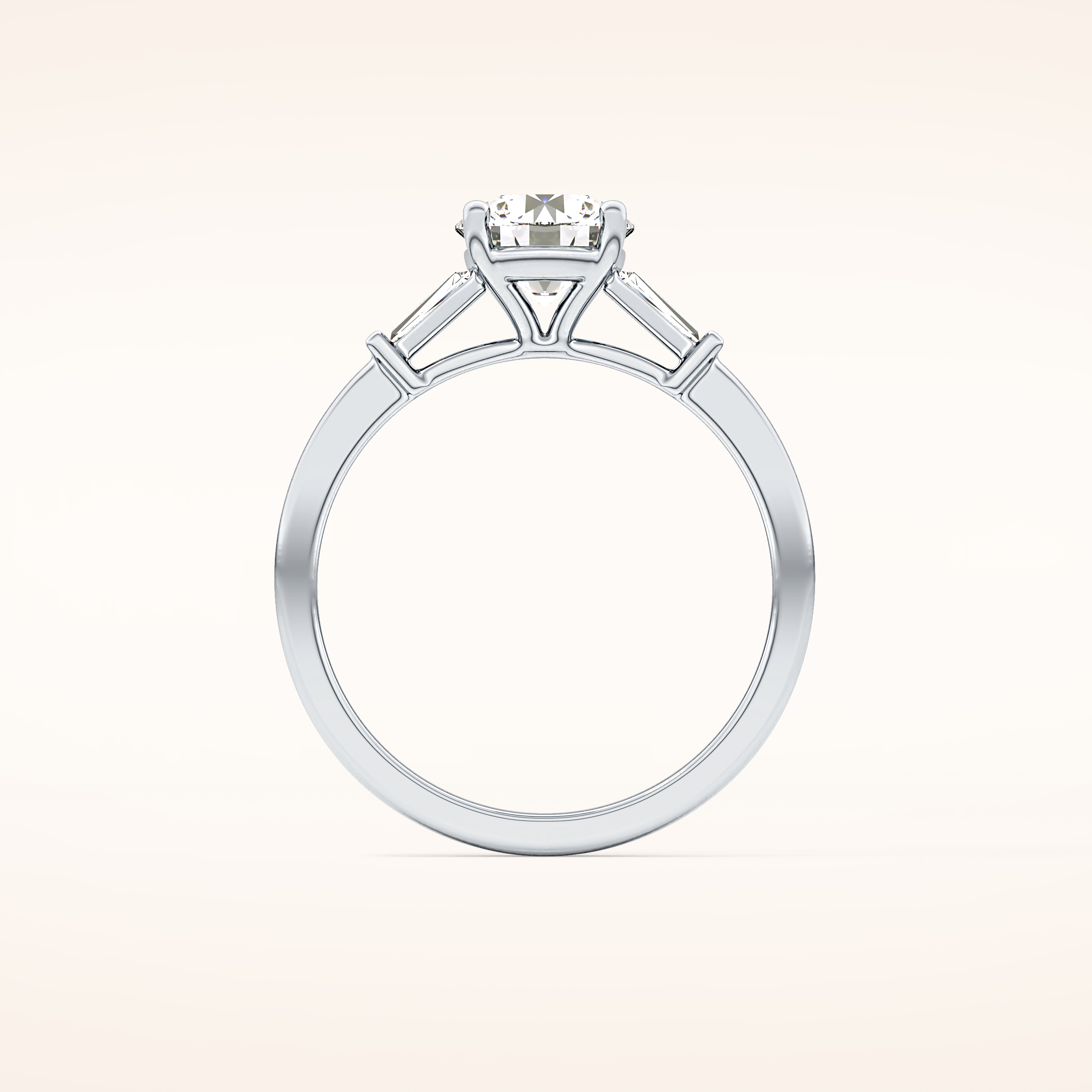 1.03 CT Round Shaped Three Stone Moissanite Engagement Ring