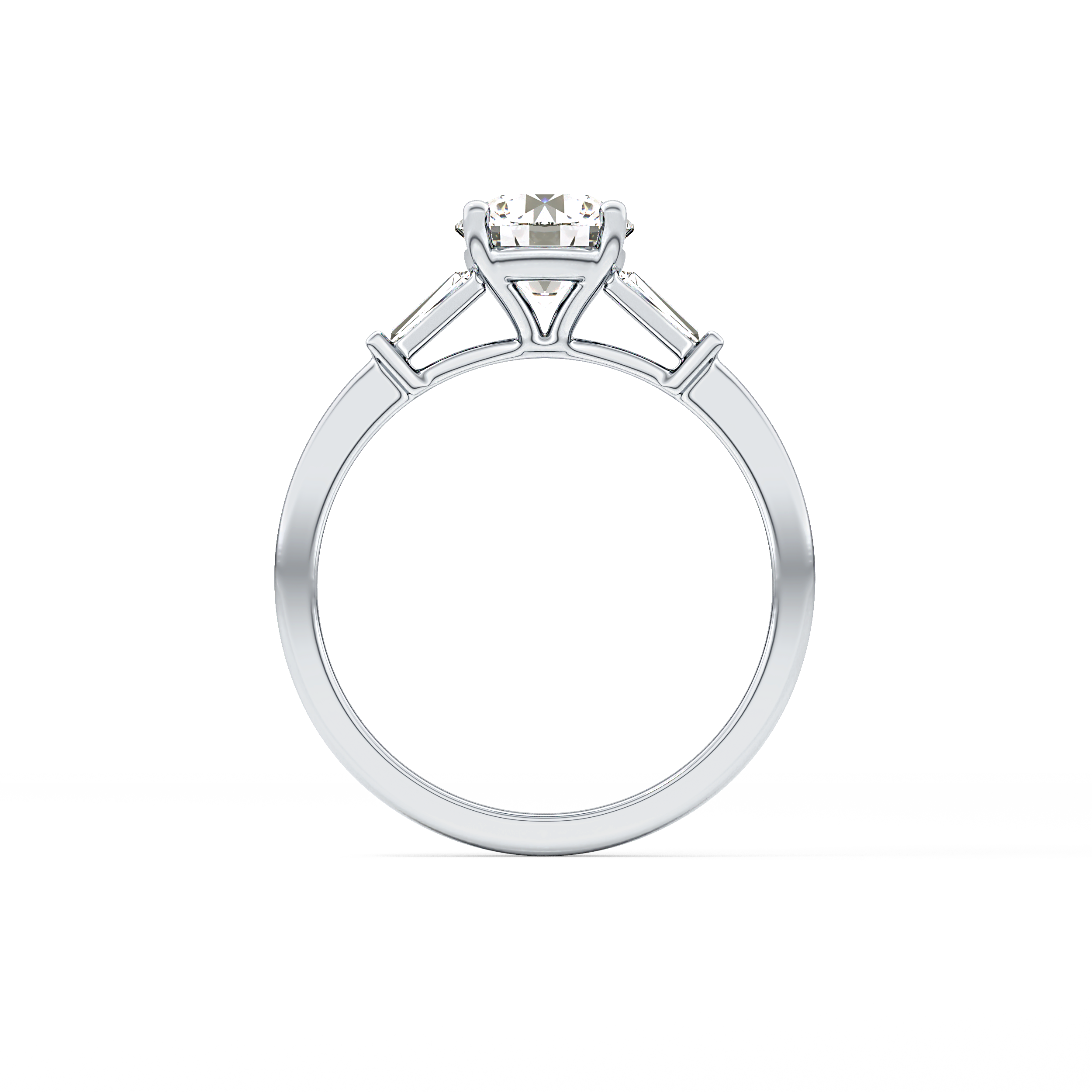 Round Three Stone Lab Grown Diamond Engagement Ring