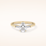0.83 CT Oval Shaped Three Stone Moissanite Engagement Ring