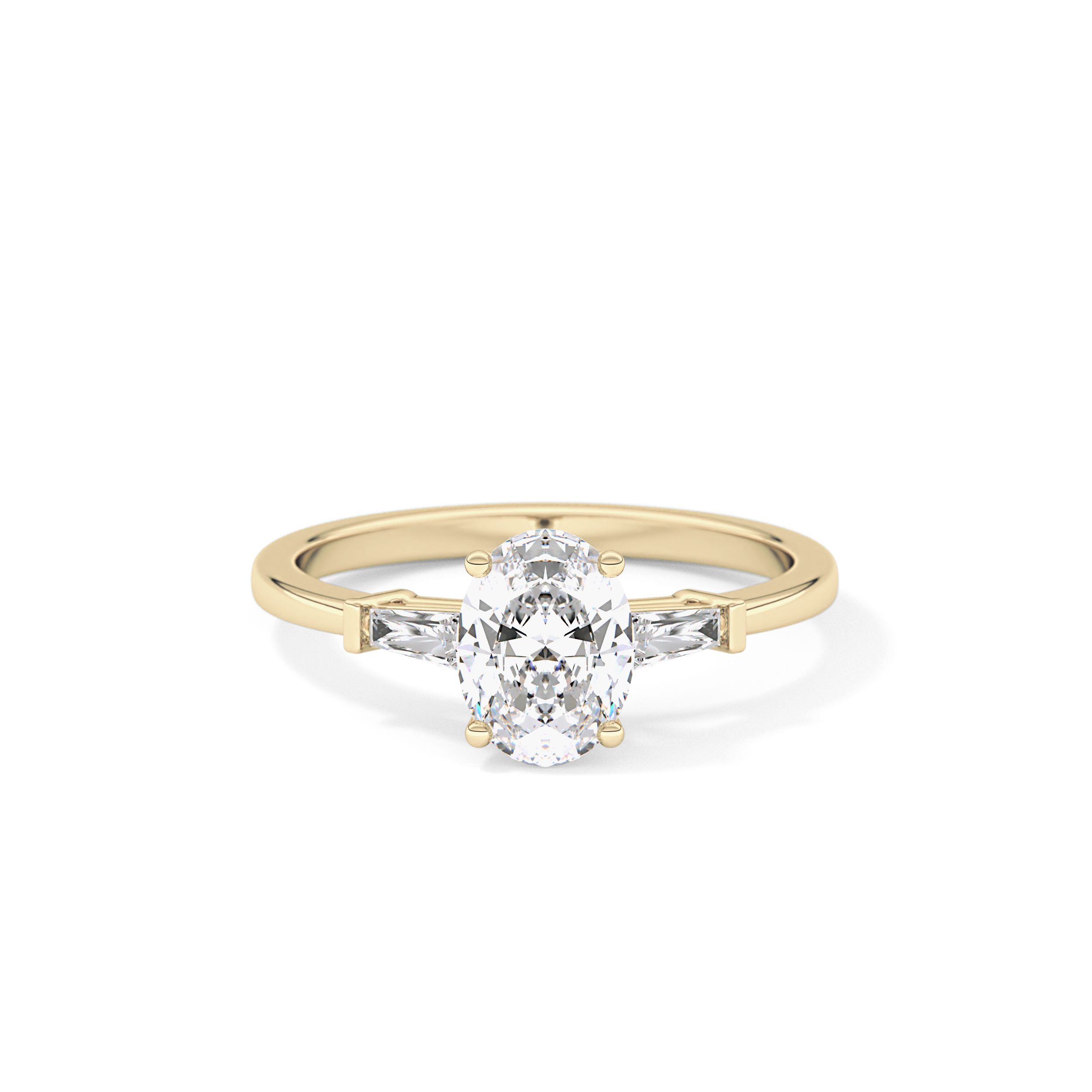 Oval Three Stone Lab Grown Diamond Engagement Ring