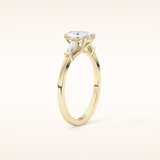 0.83 CT Oval Shaped Three Stone Moissanite Engagement Ring