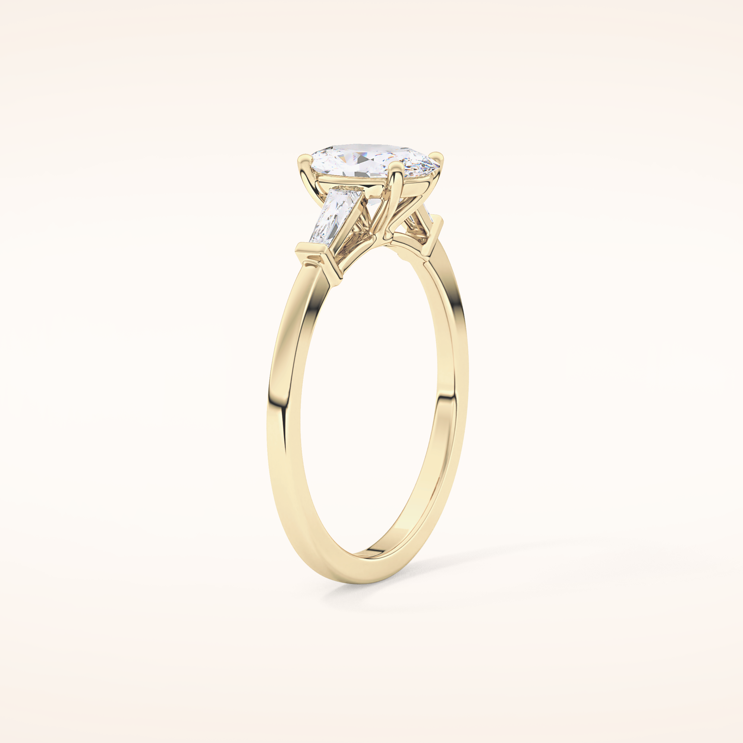 0.83 CT Oval Shaped Three Stone Moissanite Engagement Ring