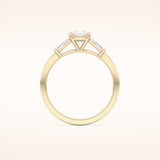 0.83 CT Oval Shaped Three Stone Moissanite Engagement Ring