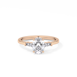 Oval Three Stone Lab Grown Diamond Engagement Ring