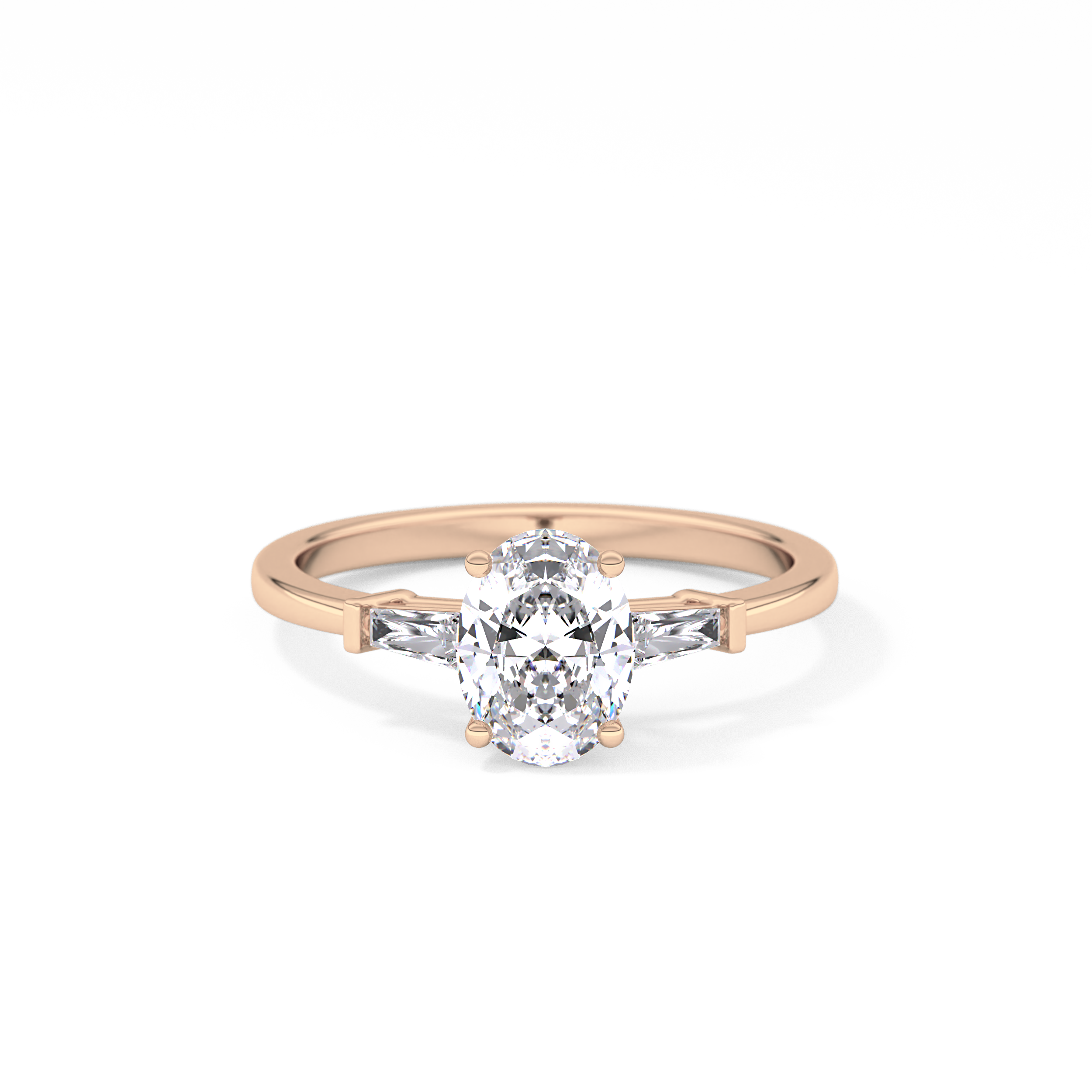Oval Three Stone Lab Grown Diamond Engagement Ring
