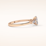 0.83 CT Oval Shaped Three Stone Moissanite Engagement Ring