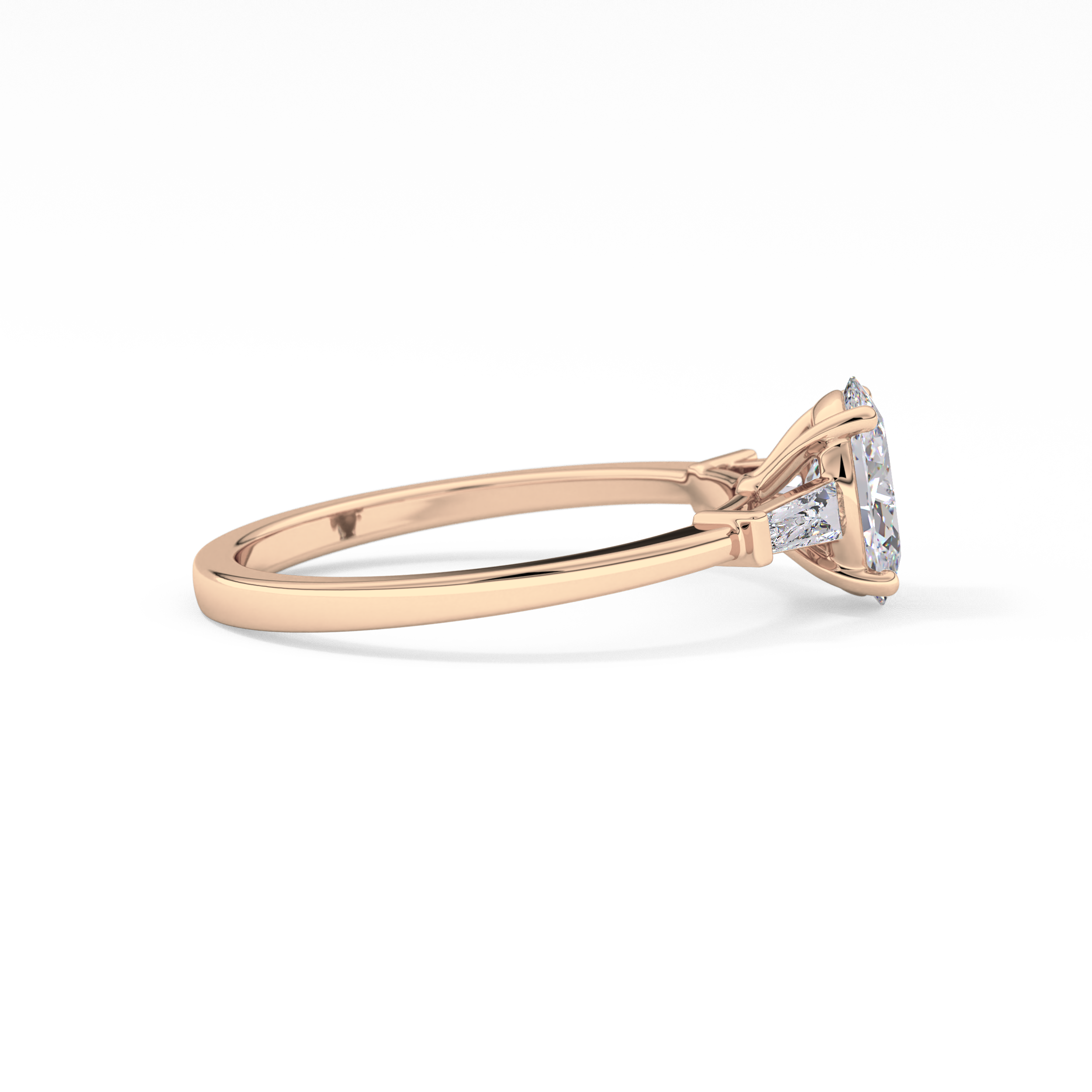 Oval Three Stone Lab Grown Diamond Engagement Ring
