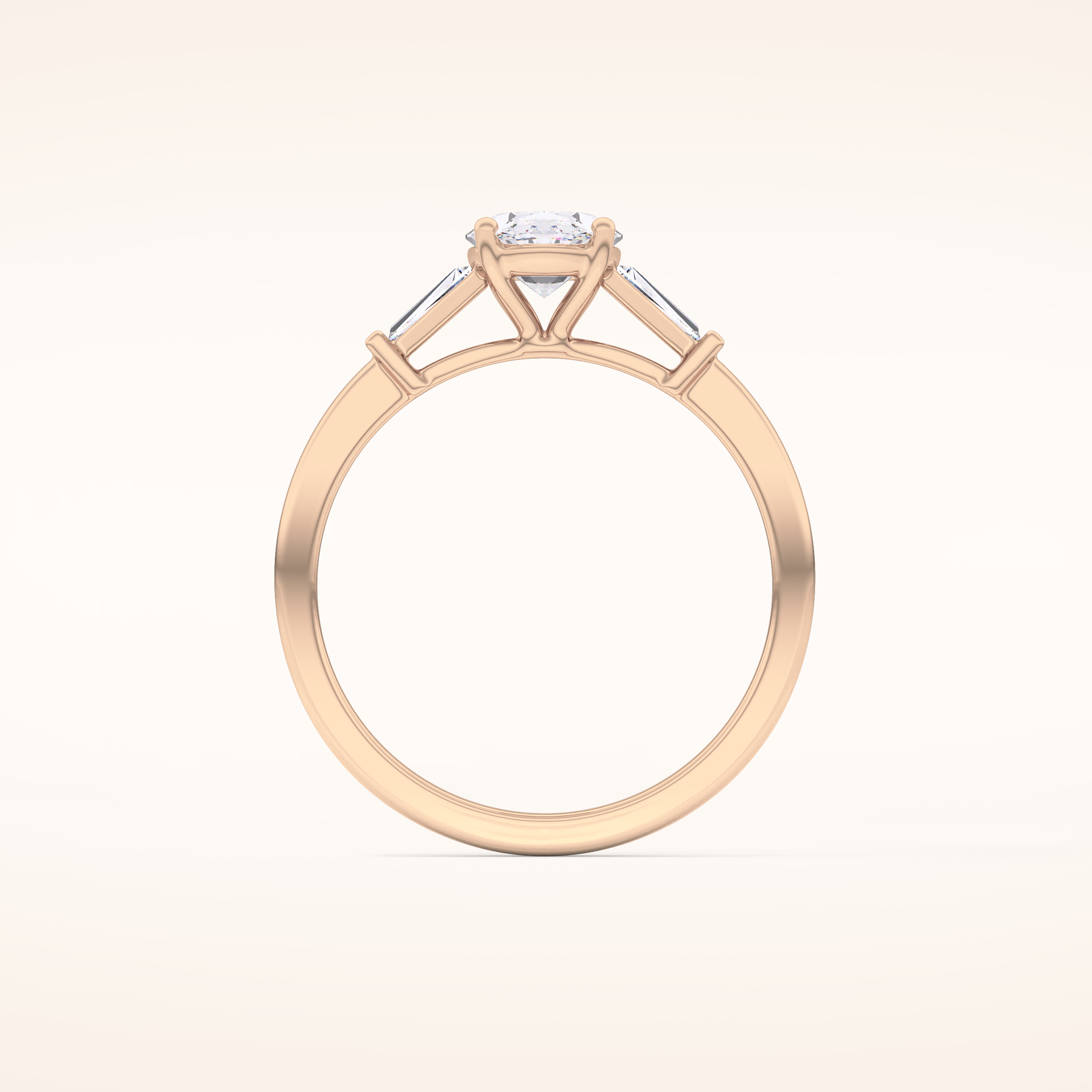 0.83 CT Oval Shaped Three Stone Moissanite Engagement Ring
