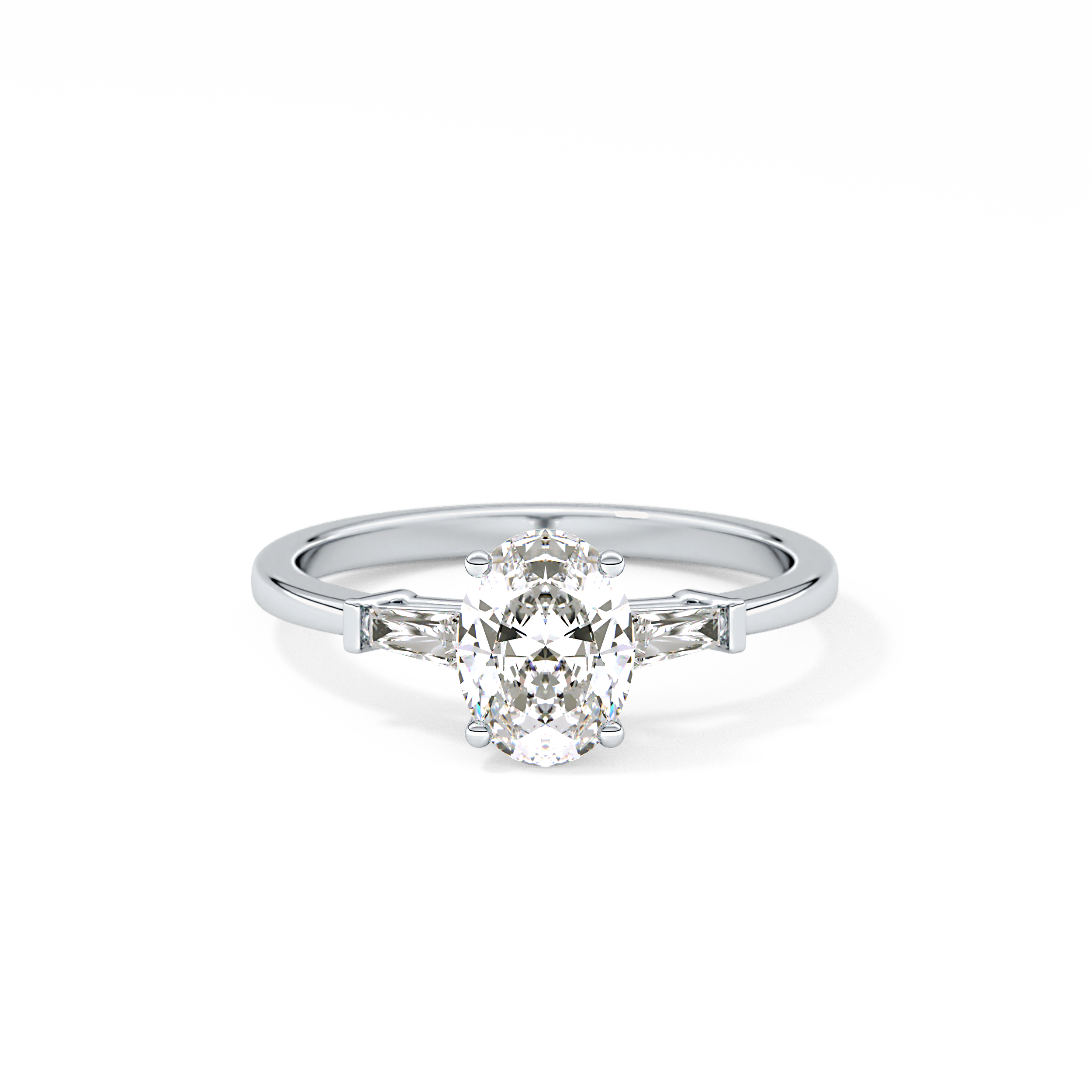Oval Three Stone Lab Grown Diamond Engagement Ring
