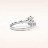0.83 CT Oval Shaped Three Stone Moissanite Engagement Ring