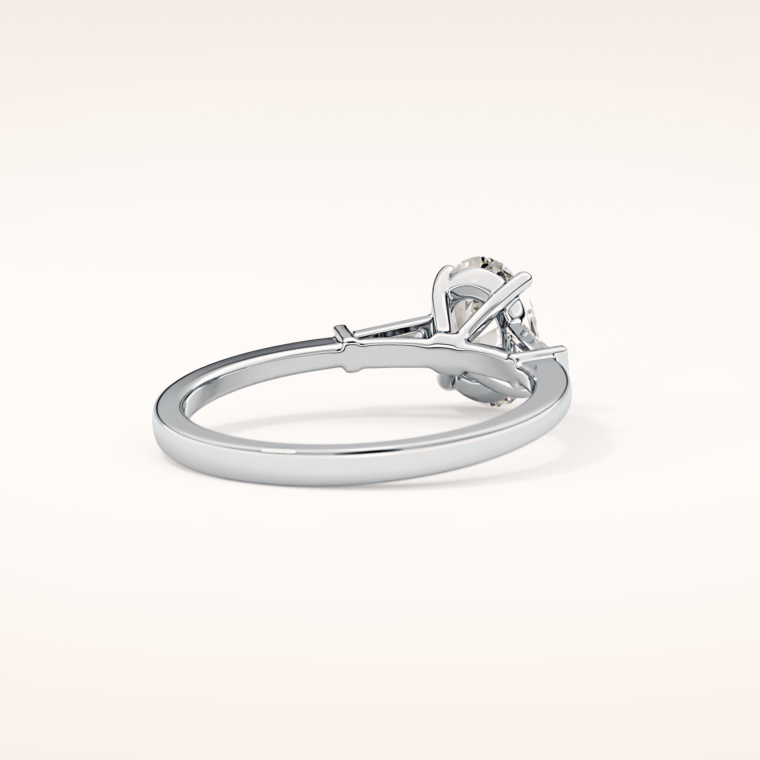 0.83 CT Oval Shaped Three Stone Moissanite Engagement Ring