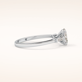 0.83 CT Oval Shaped Three Stone Moissanite Engagement Ring