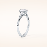 0.83 CT Oval Shaped Three Stone Moissanite Engagement Ring