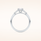 0.83 CT Oval Shaped Three Stone Moissanite Engagement Ring
