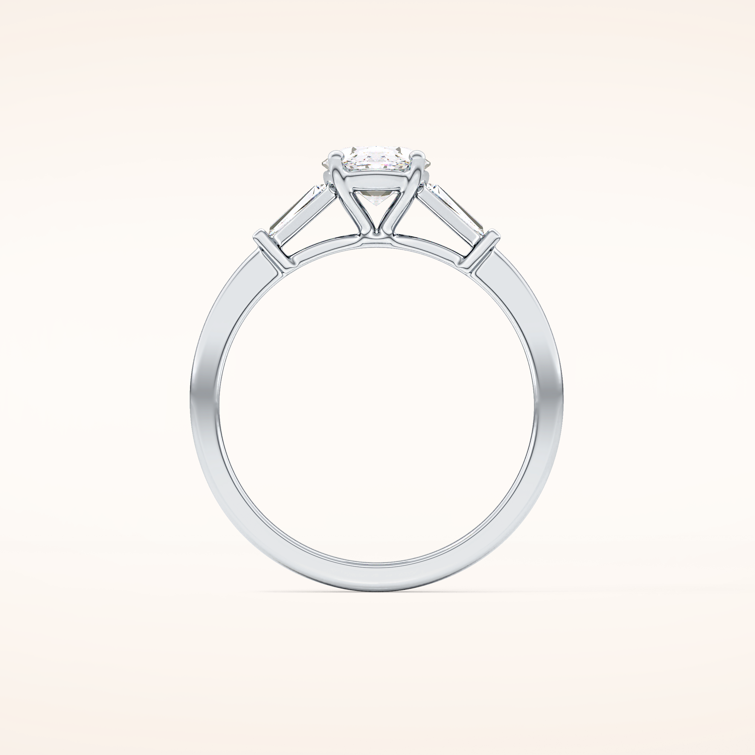 0.83 CT Oval Shaped Three Stone Moissanite Engagement Ring