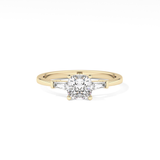 Cushion Three Stone Lab Grown Diamond Engagement Ring