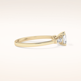 0.74 CT Cushion Shaped Three Stone Moissanite Engagement Ring