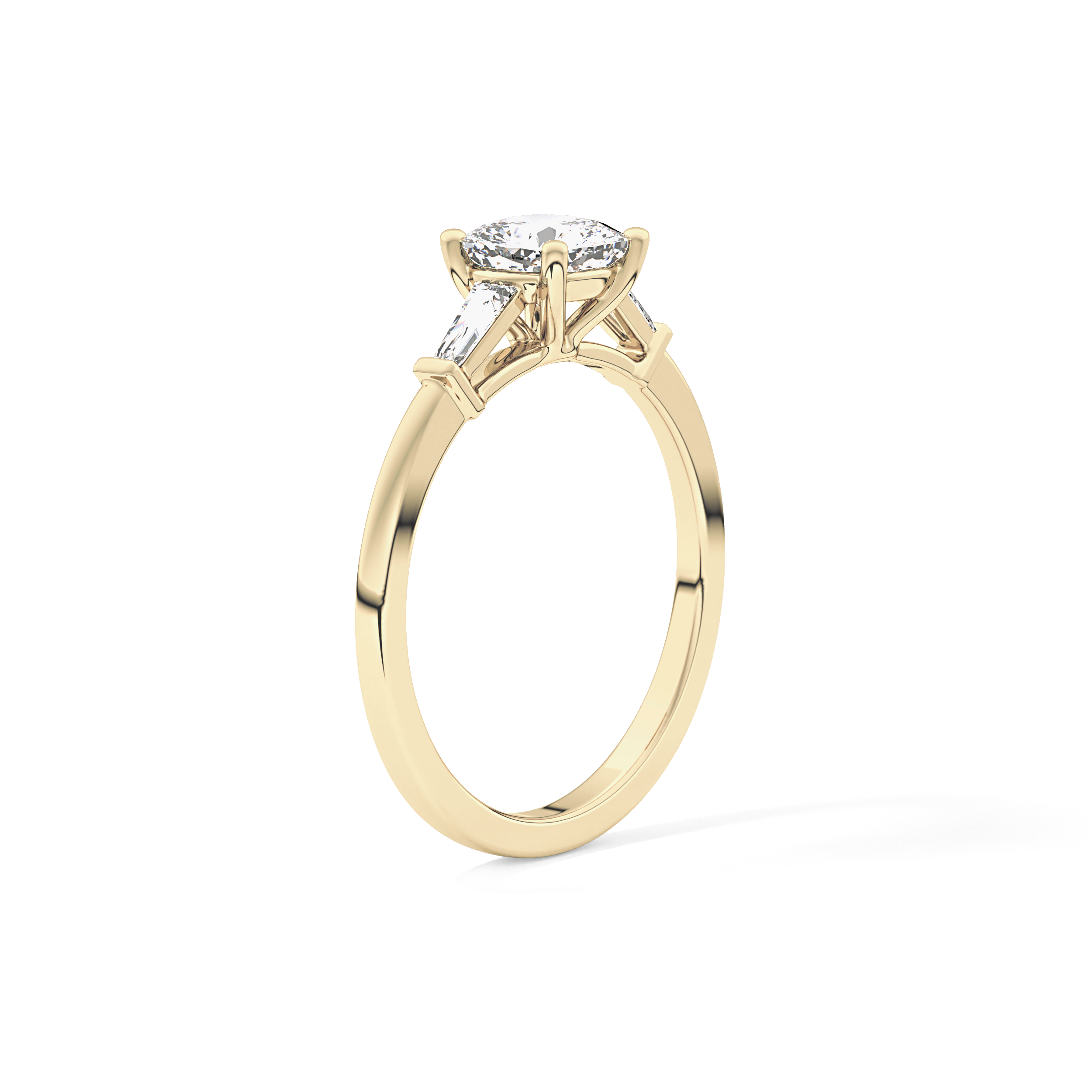 Cushion Three Stone Lab Grown Diamond Engagement Ring