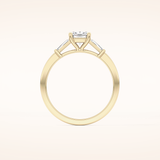 0.74 CT Cushion Shaped Three Stone Moissanite Engagement Ring