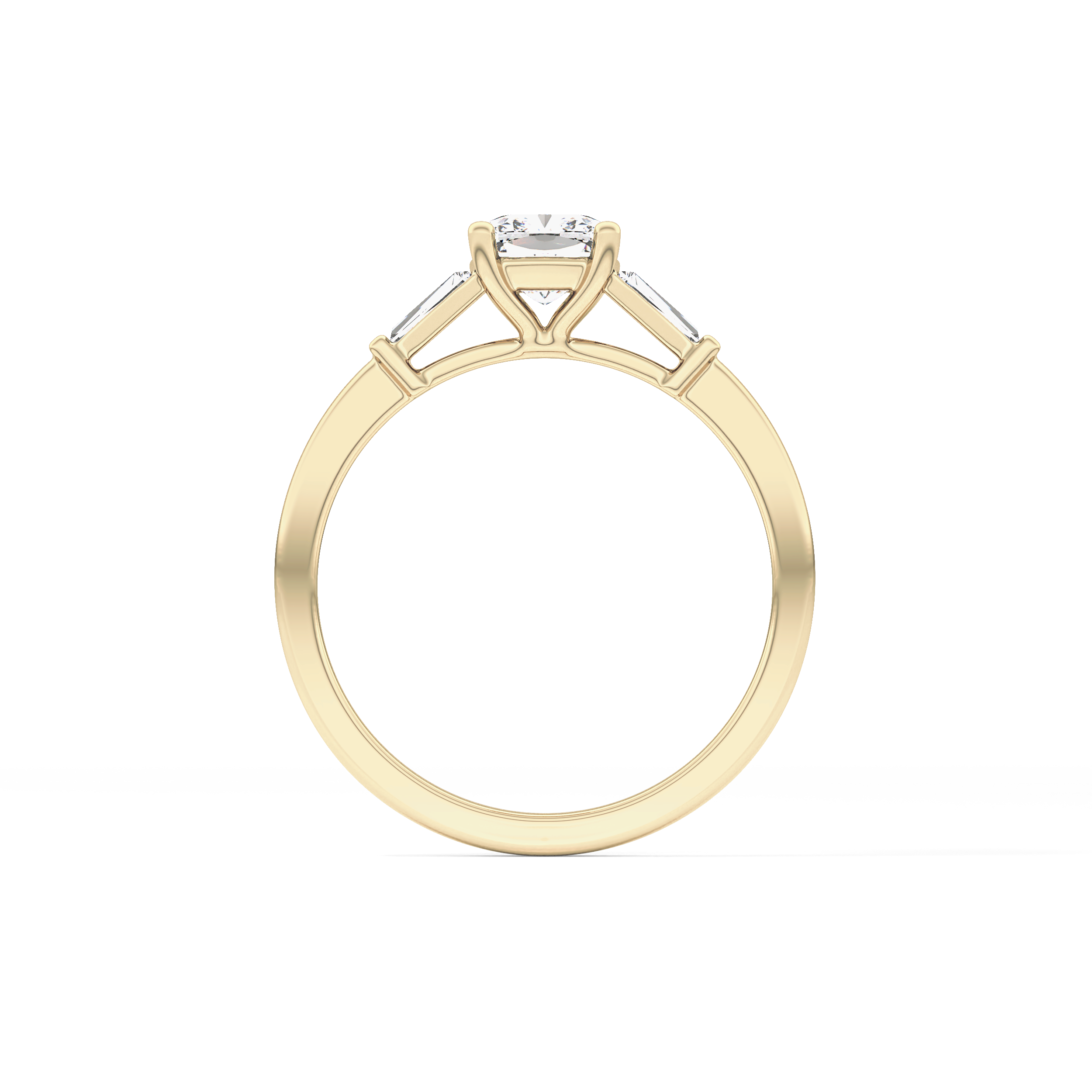 Cushion Three Stone Lab Grown Diamond Engagement Ring