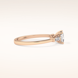 0.74 CT Cushion Shaped Three Stone Moissanite Engagement Ring