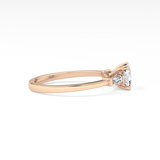 Cushion Three Stone Lab Grown Diamond Engagement Ring