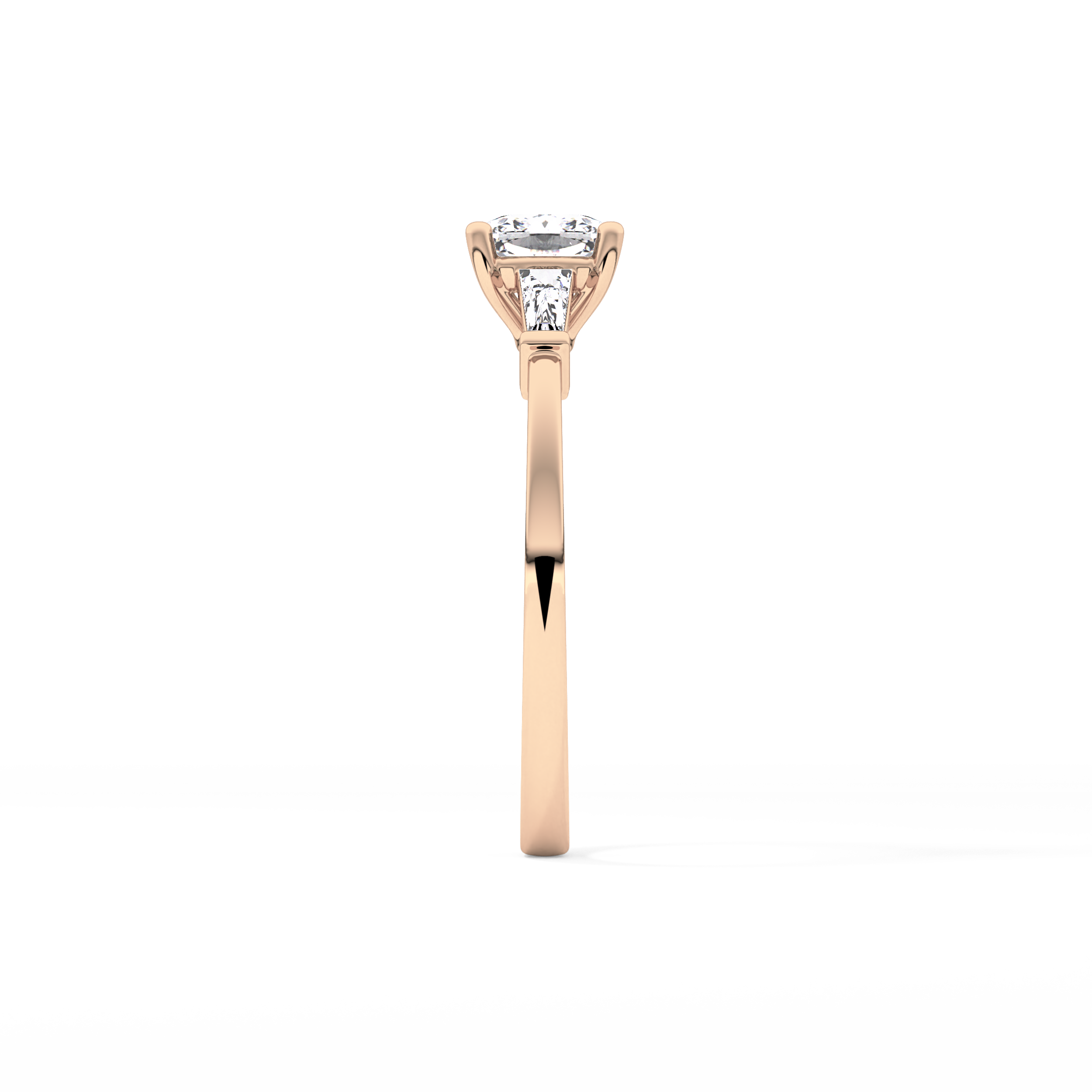 Cushion Three Stone Lab Grown Diamond Engagement Ring